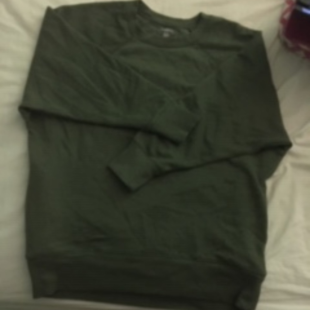 Aerie Oversized Olive Green Crewneck Pullover